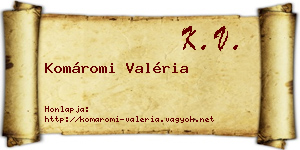 Komáromi Valéria névjegykártya